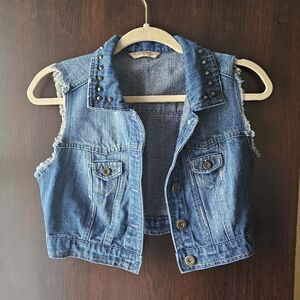 Studded Denim Vest